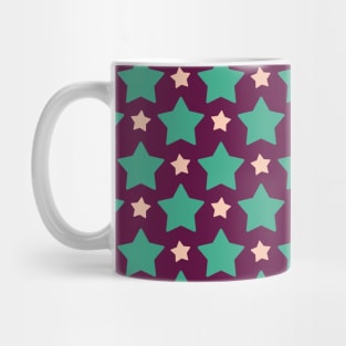 Teal and Purple Stars Seamless Pattern 022#001 Mug